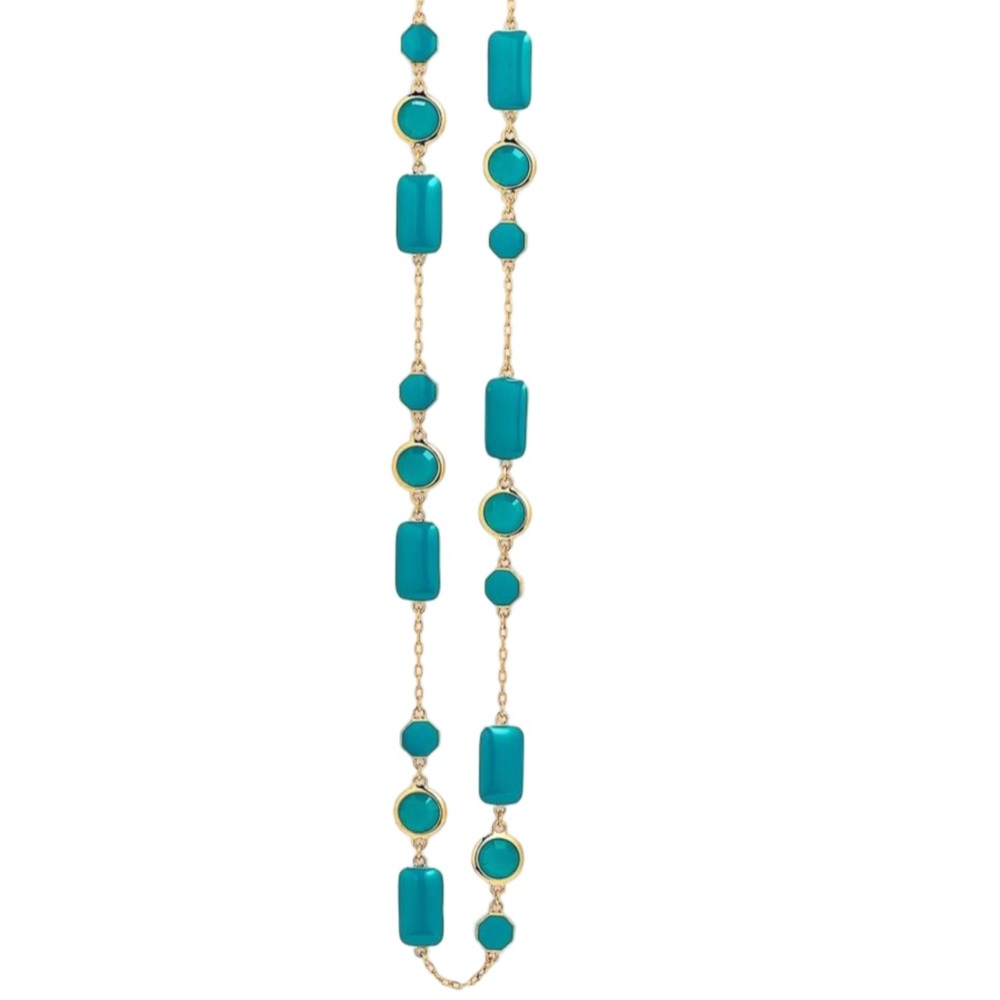 KATE SPADE • Turquoise Blue Pop Palette Scatter Necklace - Picture 4 of 6